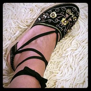 Bohemian lace up espadrilles